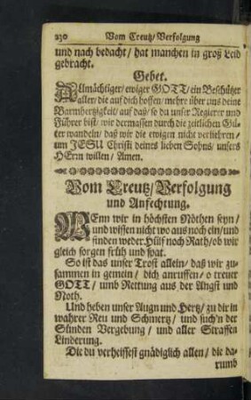 Vom Creutz/ Verfolgung und Anfechtung.