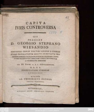 Capita Ivris Controversa