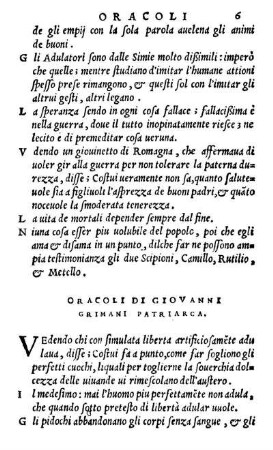 Oracoli Di Giovanni Grimani Patriarca.