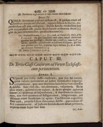 Caput III. De tertia classe causarum ad forum ecclesiasticum pertinentium.