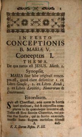Diurnale Concionatorium In Festa, 3. Complectens Conceptus Praedicabiles Pro singulis B. V. Mariae Festivitatibus Septem ...