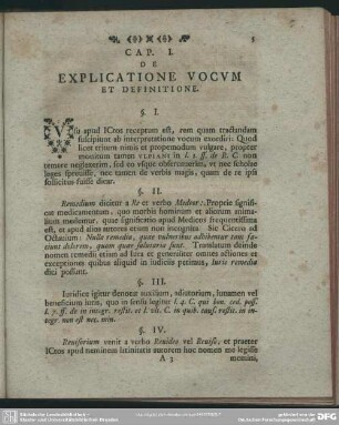 Cap. I. De Explicatione Vocum Et Definitione
