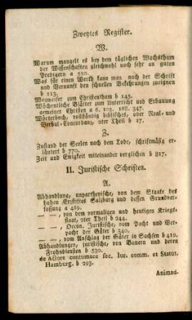 II. Juristische Schriften