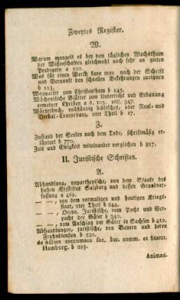 II. Juristische Schriften