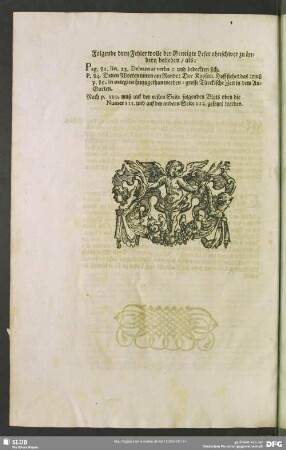 Folgende drey Fehler wolle der Geneigte Leser ohnschwer zu ändern belieben