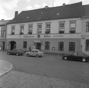 Bernau, Berliner Straße 33. Hotel und Gaststätte "Schwarzer Adler" (1401/1600). Straßenansicht