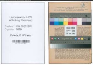 Entnazifizierung Wilhelm Osterhoff , geb. 16.08.1897 (Lehrer)