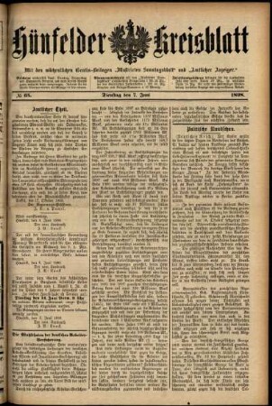 Ausgabe vom Dienstag, den 07. Juni 1898.