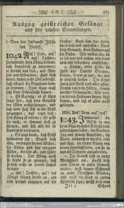 Auszug geistreicher Gesänge aus den neusten Sammlungen