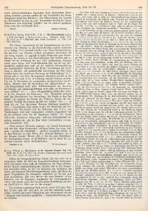 439 [Rezension] Dibelius, Martin, Die Pastoralbriefe