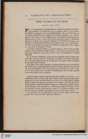 Palladio, & Scamozzi sur l’ordre Dorique: Chapitre VII