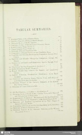Tabular Summaries