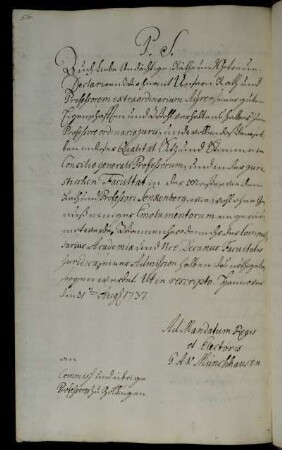 Ernennung des außerordentlichen Professors Ayrer zum ordentlichen Professor für Jura.