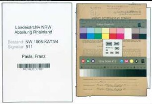 Entnazifizierung Franz Pauls , geb. 29.03.1904 (Rechtsanwalt)