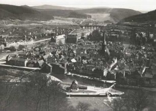 Münden : Hann. Münden, Blick von der Tillyschanze über die Stadt ins Werratal (aufwärts)