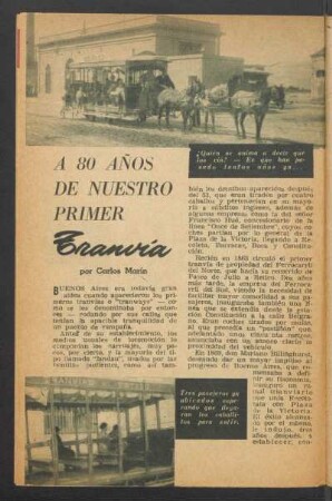 A 80 años de nuestro primer tranvía