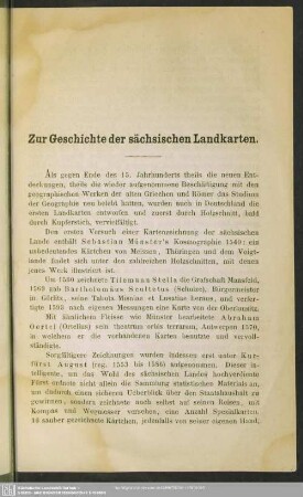 Zur Geschichte der sächsischen Landkarten