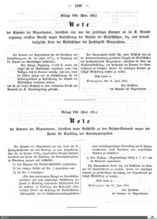 Beilagen zu Protokoll, 121. Sitzung