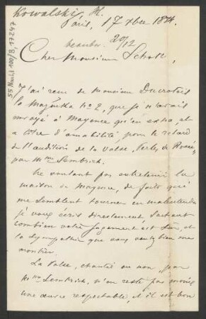 Brief an B. Schott's Söhne : 17.12.1884