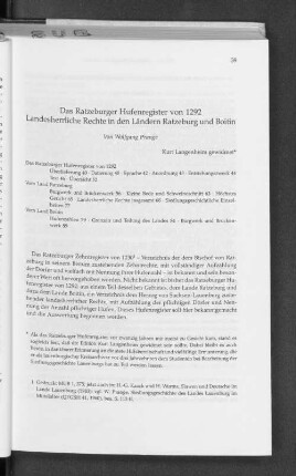 Das Ratzeburger Hufenregister von 1292 : Landesherrliche Rechte in den Ländern Ratzeburg und Boitin
