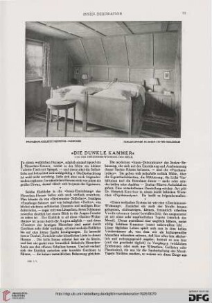 37: Die dunkle Kammer : von der Zweizimmer-Wohnung der Seele