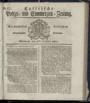 Nr. 87, Mittwoch den 31sten October. 1821