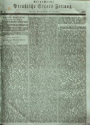 Allgemeine preußische Staats-Zeitung. 1837, 1 - 6
