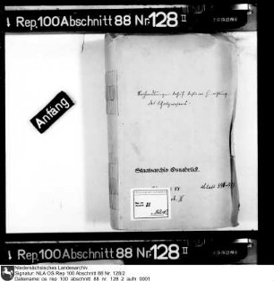 Erneuerte Grundstücks- und Abgabenverzeichnisse der schatzpflichtigen Stätten im Amt Vörden, Kirchspiel Bramsche, Bauerschaften Pente, Rieste und Sögeln