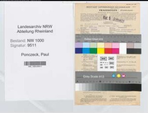Entnazifizierung Paul Ponczeck, geb. 13.09.1908 (Kaufmann)