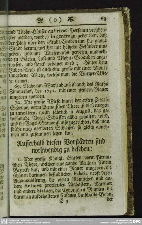Ausserhalb diesen Vorstädten sind nothwendig zu besehen