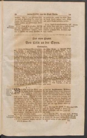 Das vierte Capitel. Von Cöln an der Spree