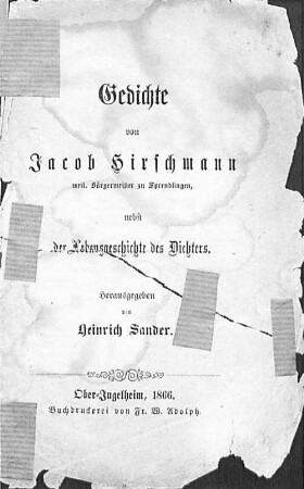 Gedichte : nebst Lebensgeschichte des Dichters