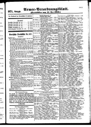 971. Ausgabe. Donnerstag, 11. Mai 1916