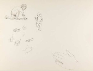 Bleistiftzeichnung ohne Titel (Studien für Kinderbildnis)