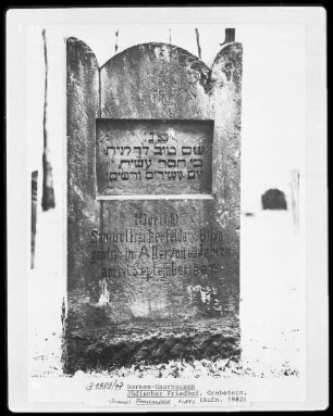 Grabstein Samuel Frankenfeld (+1887)