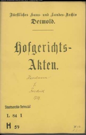 Hasselmann, Christian zu Lage gegen Friedrich zu Hüntrup - Schuldforderung