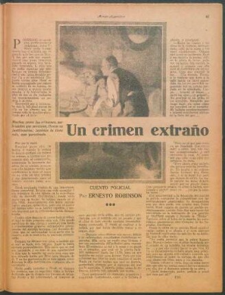 Un crimen extraño : Cuento policial por Ernesto Robinson
