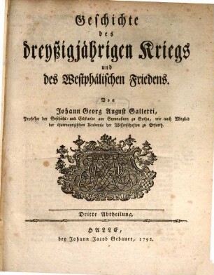 Geschichte des dreyßigjährigen Kriegs und des Westphälischen Friedens, 3