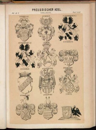 Taf. 442. Stobiecki. - Stocken. - Stockhausen I. - Stockhausen II. - Stocki. - Stockmans. - Stockmar. - Stockmeyer. - Stojentin. - Stokowski. - Stolinski. - Stolle
