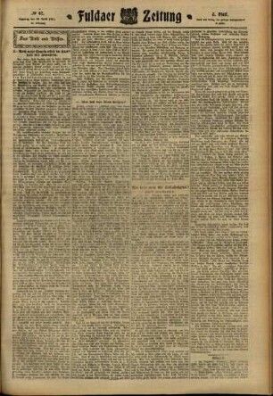 Dritte Ausgabe vom Samstag, den 29. April 1911.