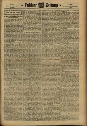 Dritte Ausgabe vom Samstag, den 29. April 1911.
