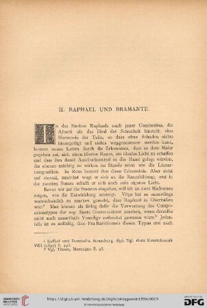 II. Raphael und Bramante