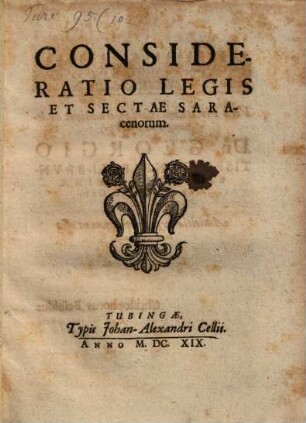 Consideratio Legis et Sectae Saracenorum