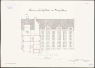 Staatsarchiv, Magdeburg: Querschnitt mit Aufriss 1:100