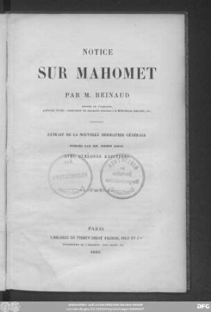Notice sur Mahomet