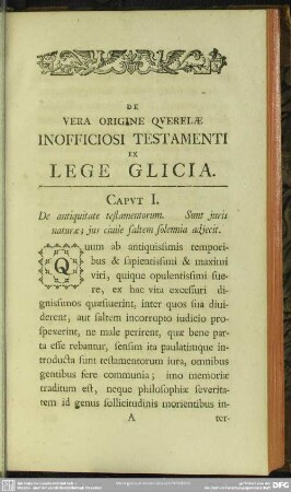Caput I. De antiquitate testamentorum. Sunt juris naturae; jus civile saltem solennia adjecit