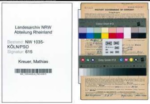 Entnazifizierung Mathias Kreuer , geb. 06.09.1903 (Schlosser)