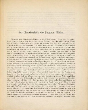Zur Charakteristik des jüngeren Plinius