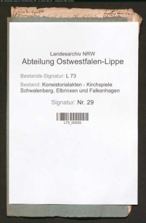 Generalverzeichnis der Pfarreieinkünfte