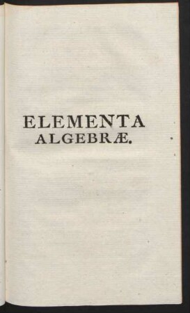 Elementa Algebrae